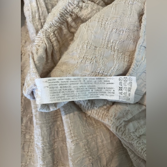 Zara Cream Textured Kids Dress - Picture 9 of 9